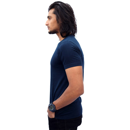 Stylintellect Navy Blue Crew Neck T-shirt | UNISEX | Regular Fit