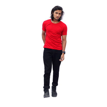 Stylintellect Red Crew Neck T-shirt | UNISEX | Regular Fit