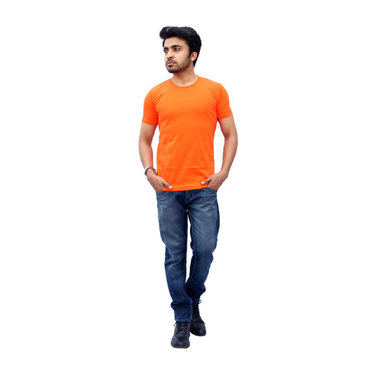 Stylintellect Orange Crew Neck T-shirt
