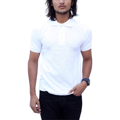 Stylintellect White Polo T-shirt | UNISEX | Regular Fit