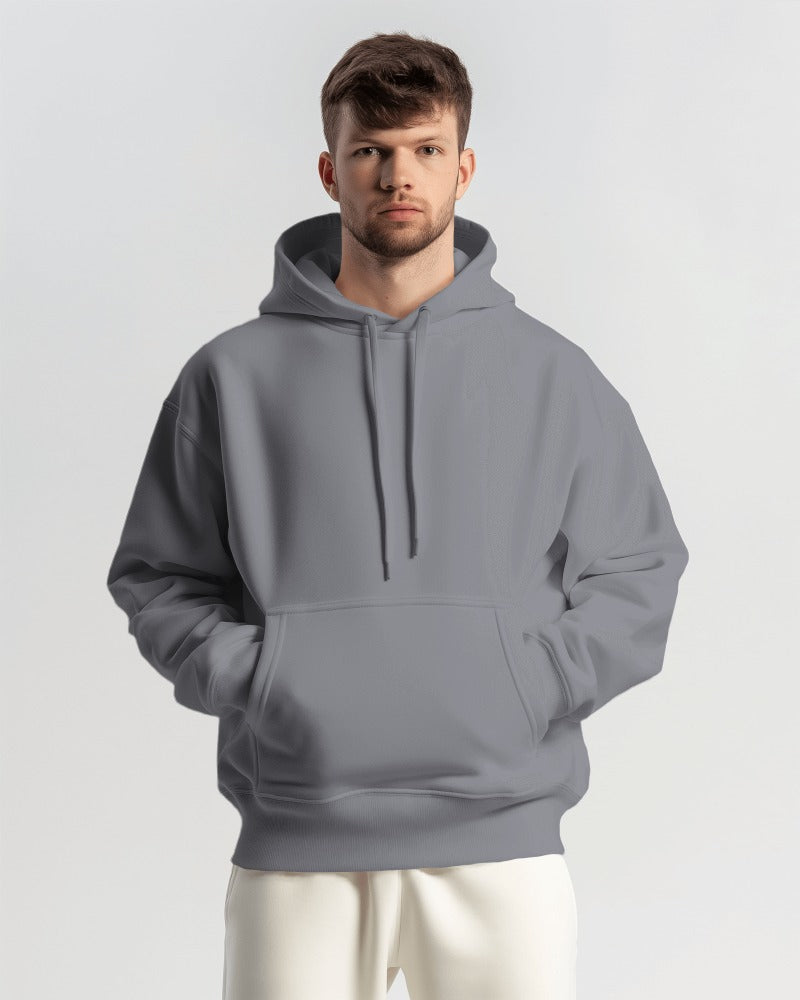 Stylintellect Solid Oversized Fit Premium Quality Cotton Hoodie | Biowash| Silicon wash | Grey Unisex Plus Size Hoodie | Free Shipping